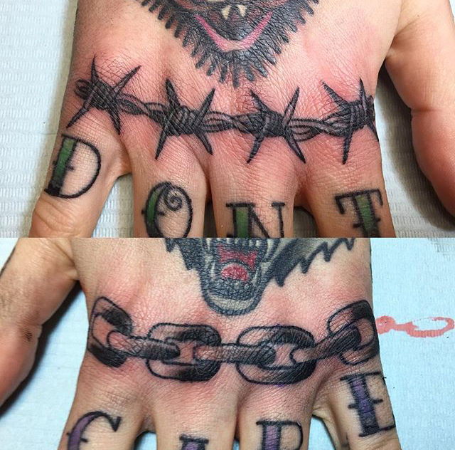 Hand drawn barbed wire on knuckles  Living Canvas Tattoo Art  Facebook